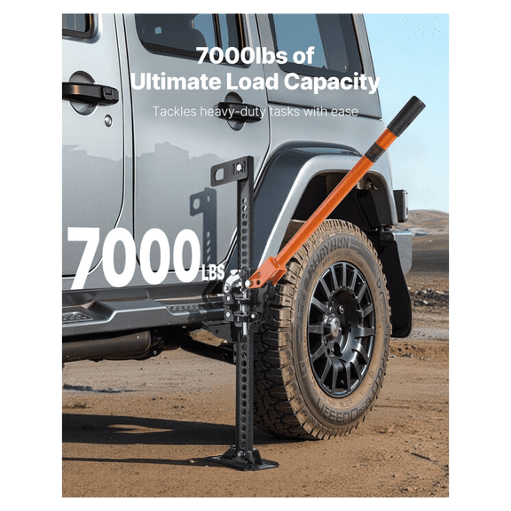 7000 Lbs Farm Jack - 34" High Lift Jack for Off Road, Tractor & Vehicle Lifting - Heavy Duty Winch for Lifting, Pulling, Spreading