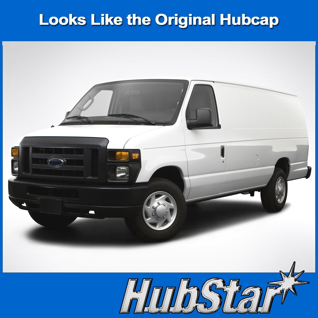 HubStar Hubcap Replacement for Ford Van 1998-2023, Premium Heavy-Duty 16-inch Wheel Cover (1 Piece)