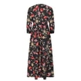 thumbnail image 5 of Hyknon Summer Dresses for Women 2024 Fashion Floral Printed Short Sleeve Round Neck Beach Dresses Temperament Loose Plus Size Flowy Maxi Dresses, 5 of 5