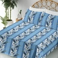 thumbnail image 3 of Ambesonne Leafy Design Fitted & Flat Sheet with Shams 4 Pcs Set, Winter Colors Leaves, King, Sea Blue Pale Azure Blue, 3 of 5