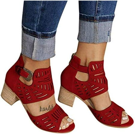 

Wedge Platform Sandals Women Fish Mouth Wedge Sandals for Women Adjustable Buckle Ankle Strap Bohemian Style