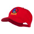 thumbnail image 2 of Peace Symbol Embroidered Cap - Red OSFM, 2 of 5