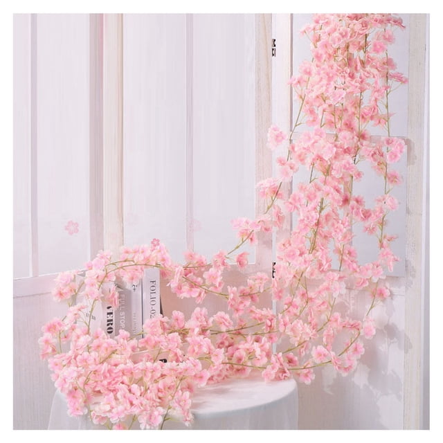 Guirnalda De Flores Artificiales De Sakura, Vides De Seda Para Decoración Del Hogar, Fiesta De Boda