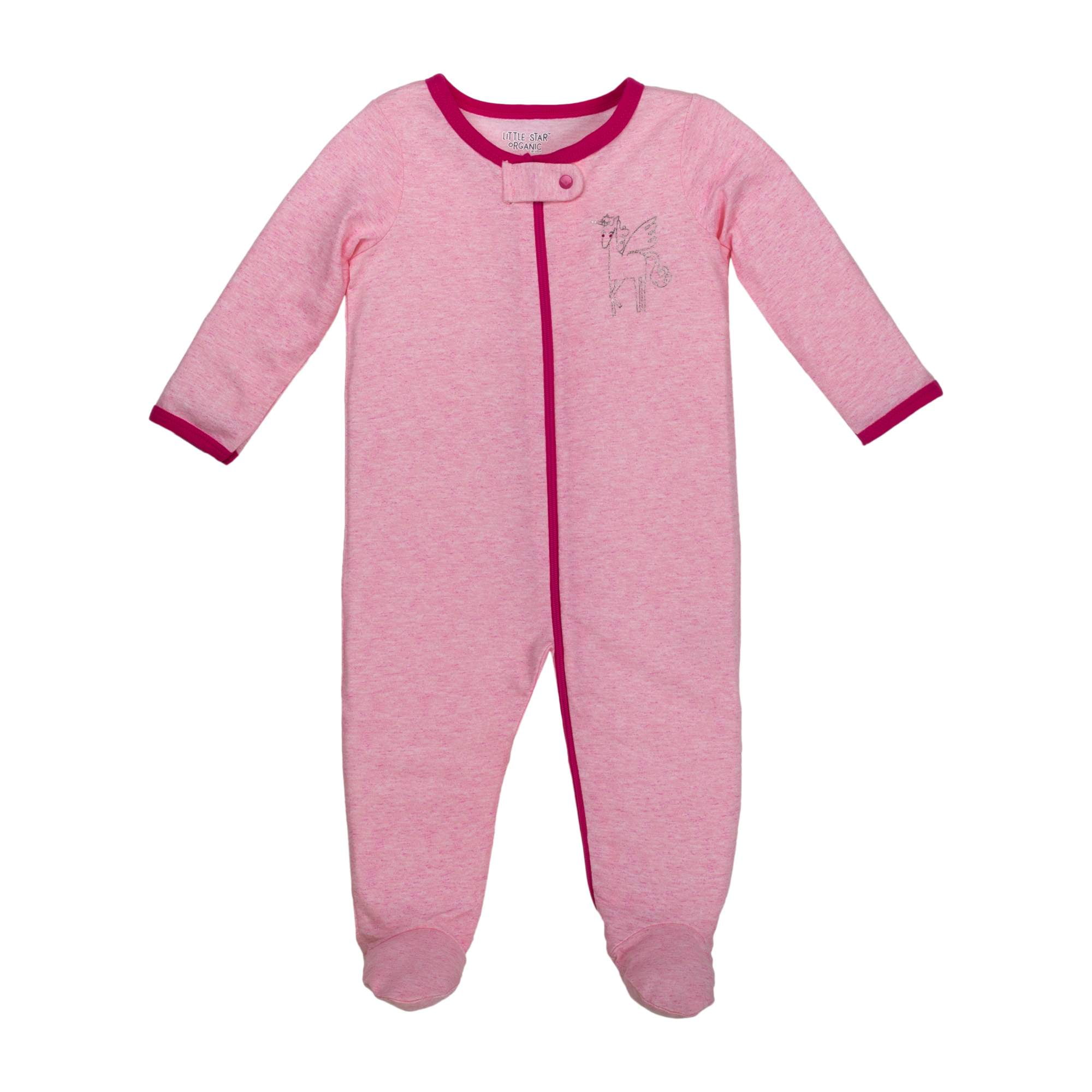 Little Star Organic Baby Girl Newborn Sleep N' Play Pajamas