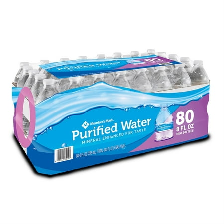 Member S Mark Purified Bottled Water (8oz / 80pk) Wholesale, Cheap, Discount, Bulk (1 - Pack)