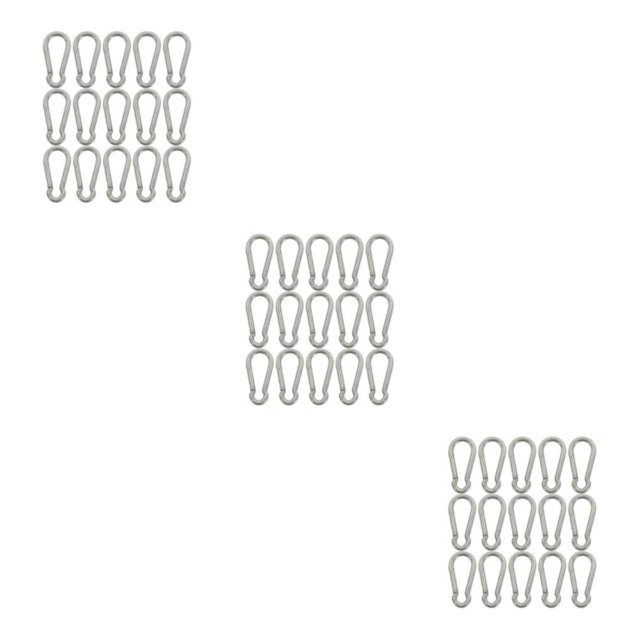Guardoinrt 1/2/3/5 15X Crochet de Randonnée Escalade Mousqueton Boucle de Sécurité Pratique Polyvalent Antirouille Fermeté Solidité Pièce de Remplacement en Fer 7*70mm 3 Pcs