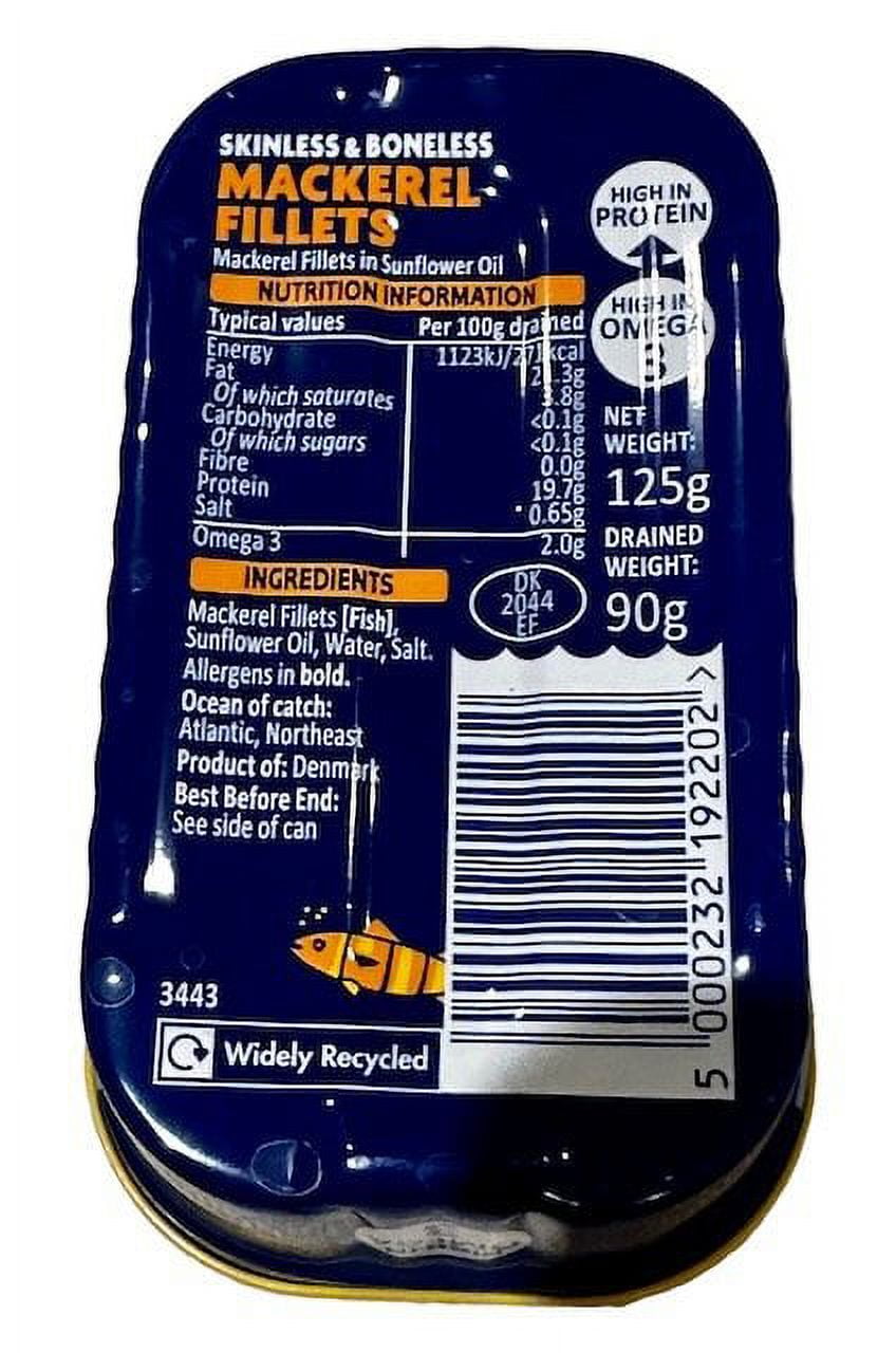 Mackerel Fillets in Sunflower Oil 125g 10 packs