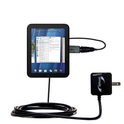 Gomadic Intelligent Compact AC Home Wall Charger suitable for the HP TouchPad - High output power with a convenient, foldable plug design - Uses TipEx