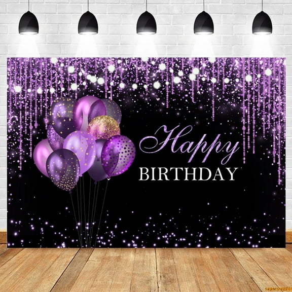 Happy Birthday Party Backdrop Glitter Balloons Anniversairy Custom Photography Background Wall r Banner Photo Studio Props