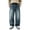 Dark Blue, variant on Boys Wide Leg Jeans, Cargo Style Baggy Pants with Elastic Waist, Kids Washed Denim Trousers with Large Pockets for School and Daily Wear