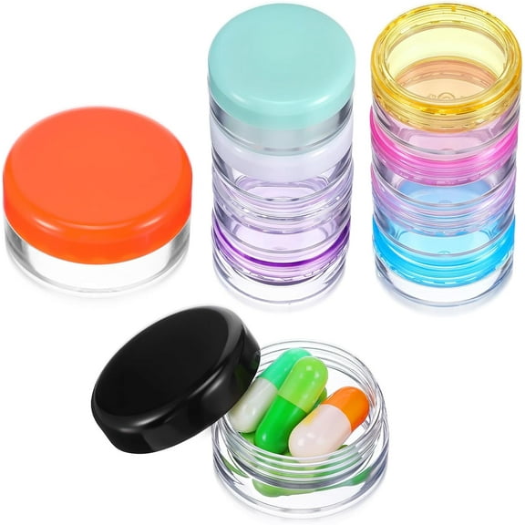 Small Pill Organizer Box, 12 Pack Small Pill Case Travel Pills Container Portable Pocket Pills Box BPA Free Mini Medicines Storage Container for Pocket Purse Briefcase, 12 Colors
