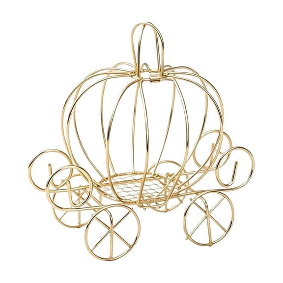 Gold Halloween Decoration Pumpkin Carriage Candy Container For Wedding Or Party Display Decor Setting Accent
