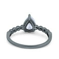 thumbnail image 3 of Black Tone, Simulated Cubic Zirconia Size-8 Teardrop Art Deco Pear Wedding Engagement Ring 925 Sterling Silver, 3 of 7