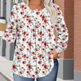 thumbnail image 4 of Women's Plus Size Tops Printed Long Sleeve Round Neck Casual Bohemian Blouses​​, 4 of 6