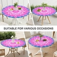 thumbnail image 7 of Pink Tie Dye Lotus Pattern Round Fitted Tablecloth with Elastic Edge,Dining Table Cover Waterproof,Outdoor Round Tablecloth for Camping,Dining,Indoor and Outdoor, 7 of 7