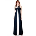 thumbnail image 4 of Evanese Women's Elegant Cross Tie Halter Long Formal Party Dress with Contrast, 4 of 4