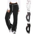 thumbnail image 2 of ctdiral Stripe Pants for Women Soft Lightweight Jogging Sweatpants Fall Elastic Waisted Drawstring Wide Leg Sweatpants Lounge Pants with Pockets Black XL, 2 of 7