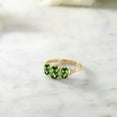 thumbnail image 4 of Gem Stone King 10K Yellow Gold Oval Green Tourmaline and Diamond 3 Stone Engagement Ring for Women (1.72 Cttw, Size 9), 4 of 4