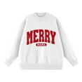 thumbnail image 5 of Fiaer Merry Womens Sweater Christmas Oversized Crew Neck Knitted Pullover Long Sleeve Loose Fit Trendy Warm Casual Xmas Tops White XL, 5 of 5