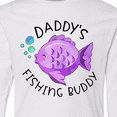 thumbnail image 4 of Inktastic Daddy's Fishing Buddy with Cute Purple Fish Long Sleeve Youth T-Shirt, 4 of 5