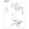 thumbnail image 3 of Kingston Brass CCK6177 Vintage Tub Wall Mount Rain Drop Shower System with Hand Shower in Brushed Brass, 3 of 5