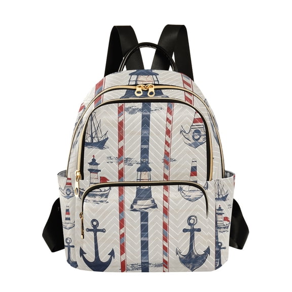 Theme Anchors Wheels Travel Laptop Backpack Casual Daypack Lightweight Bookbag Compartment for Business
