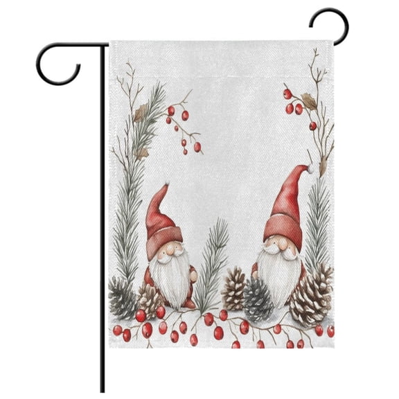 Ryvnso Watercolor Christmas Gnomes Pattern Garden Flag 12x18 Inch Double Sided Seasonal Yard Decoration