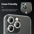 thumbnail image 2 of For Apple iPhone 14 Pro / iPhone 14 Pro Max Diamond Bling Ring Crystal Tempered Glass Camera Len Protector Cover Black, 2 of 5
