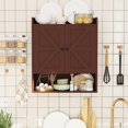 thumbnail image 2 of POAO Bathroom Wall Storage Cabinet, Wooden Medicine Cabinet with Adjustable Shelves and Double Barn Doors, Over The Toilet Storage Cabinet,Russet, 2 of 9