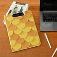 thumbnail image 6 of Yellow and Orange Fish Scales Foldable Binder Folder Clipboard with Pen Slot Double Clips A4 Size File Storage, 6 of 8