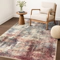 thumbnail image 2 of iOhouze Washable Rugs 3x5 ft Entryway Rugs Abstract Non Slip Area Rug Printed Faux Wool Soft Kitchen Rugs Indoor Rugs for Entrance Foyer Living Room Bedroom, Red/Multi, 2 of 9
