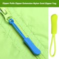 thumbnail image 2 of Wweixi 10Pcs Zipper Pulls Zippers Extension Strap Slider Nylon Cord Broken Fixer Zip Rope Replacement for Backpacks Jackets Fluorescent Green, 2 of 4