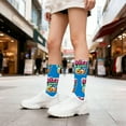 thumbnail image 4 of MEZZALL Number 6 7 Printed Funny Cartoon Print Crew Socks For Big Kids Boys Girls Novelty Casual Long Socks Youth Teen Ankle Socks With Cool Sayings Soft Socks, 4 of 4