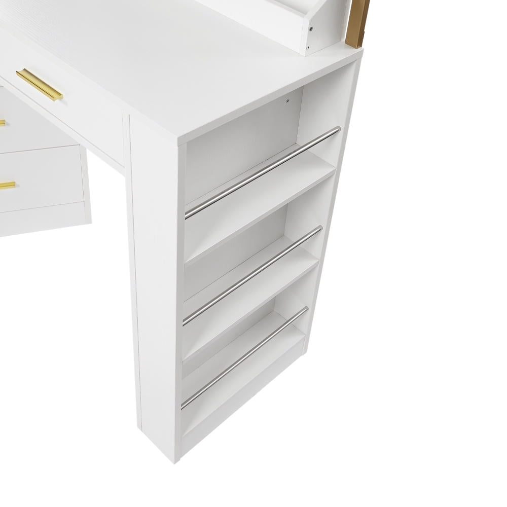 Aukfa Vanity Desk 8-Drawer Dresser for Bedroom,Wide Chest of Drawers,White