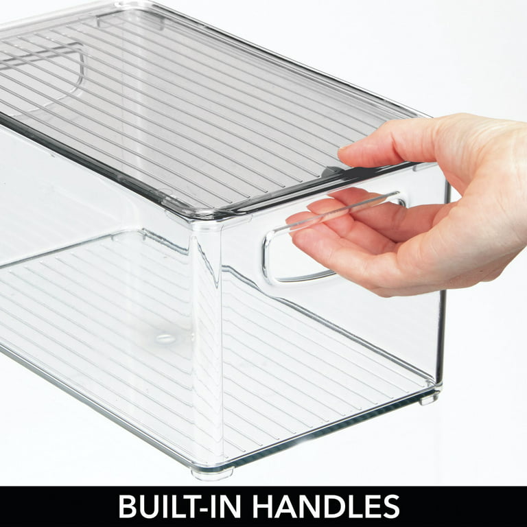 mDesign Deep Plastic Bathroom Vanity Storage Bin with Handles - Organizer for Hand SOA