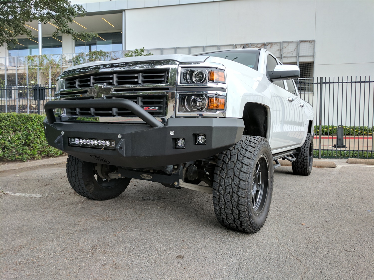 Road Armor Front Stealth Bumper with Pre-Runner Square Light Port in Satin Black (Black) - 314R4B-NW Fits select: 2014 CHEVROLET SILVERADO