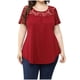 thumbnail image 2 of Puntoco Moda Mujer Causal Cuello Redondo Blusa Sólida Encaje Manga Corta Camiseta Verano Tallas Grandes tops Puntoco Puntoco-2552, 2 of 9