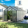 thumbnail image 2 of VEIKOUS 12' x 6' Outdoor Greenhouse Walk-In w/Adjustable Sunroof and Lockable Door, Grey, 2 of 13