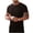 Black A, variant on Men Ribbed Short Sleeve Henley Shirt Partial Button Placket Slim Fit Casual Wear for Street Daily Activities