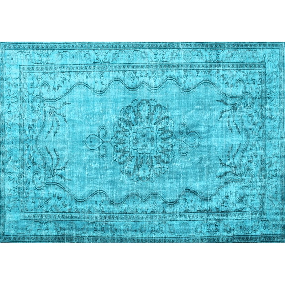 Ahgly Company Indoor Rectangle Persian Light Blue Traditional Area Rugs, 8' x 10'