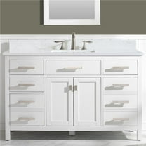 38.4 cu. ft. Valentino Bath Vanity with Carrara Marble Vanity Top & Basin, White