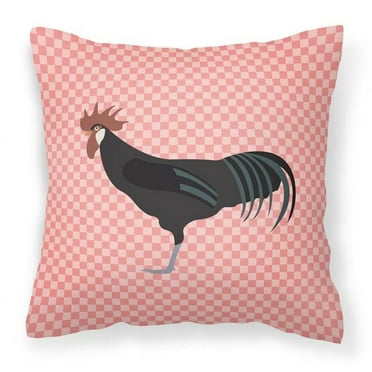 Minorca Ctalalan Chicken Pink Check Fabric Decorative Pillow