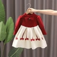 thumbnail image 2 of Summer AKAFMK Baby Girl Clothes Toddler Girl Casual Dress Long Sleeve Round Neck Knitted Dress Cute Bow Princess Dress Spring and Fall Party Wedding Dresses 1-8 Years, 2 of 3