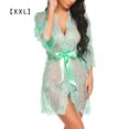thumbnail image 1 of Mujeres Kimono Camisón Lencería de encaje Bata Sexy Malla Ropa de dormir, XXL, Verde Scienceny XX000064-26, 1 of 7