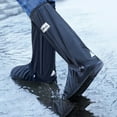 thumbnail image 3 of 1 Pair Boot Covers High-tube Dustproof Non-Slip Zipper Design Wear-resistant Shoe Protection Thickened Overshoes Rain Boot Covers Rain Accessory, 3 of 11