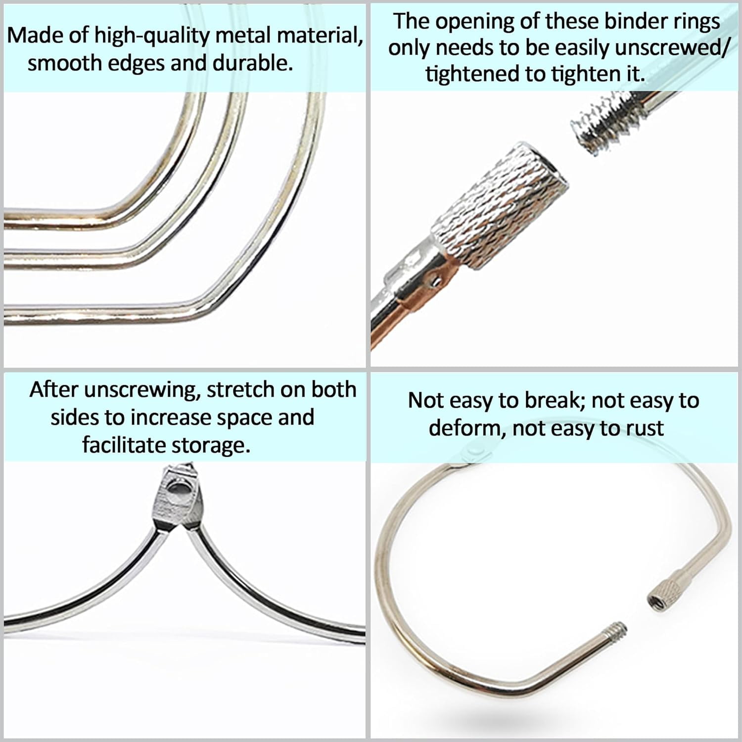 5 Inch Extra Large Key Ring:D-Shaped Binder Rings Easy Locking and Secure Opening,Sturdy Metal Rings,Loose Leaf Rings for Office and School Use,Silver,10PCS (5 Inch,Silver)