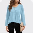 thumbnail image 4 of Camisas de Manga Corta para las Mujeres Casual Color Sólido Blusas Plisadas, Moda Cuello Redondo Tops de Verano para la Fiesta, 4 of 8