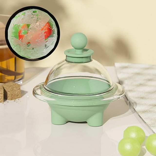 Moule à Glace Sphérique, Grand Moule à Glace en Silicone, Bac à Glaçons Réutilisable de Qualité Alimentaire pour Whisky Cocktails, Moule à Glace Antiadhésif Facile à Démouler, Moule à Glace Rond pour Maison Bar, Fête, Boissons