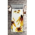 thumbnail image 2 of Ambesonne Flower Quilted Coverlet 2 Pcs, Daisies Garden, Twin Size, Yellow White, 2 of 2