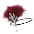 thumbnail image 2 of Diadema elástica para mujer con plumas y perlas artificiales, perfecta para 14cm, 2 of 8